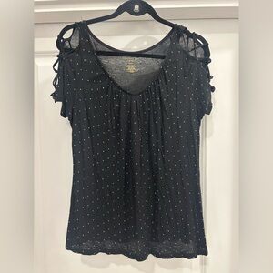 Jennifer Lopez Black Blouse with Gold Accents